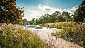 Bild des Westparks mit Table Mountains für Laufrad, Inliner, Bikes und Skates bis zum Rollstuhl.